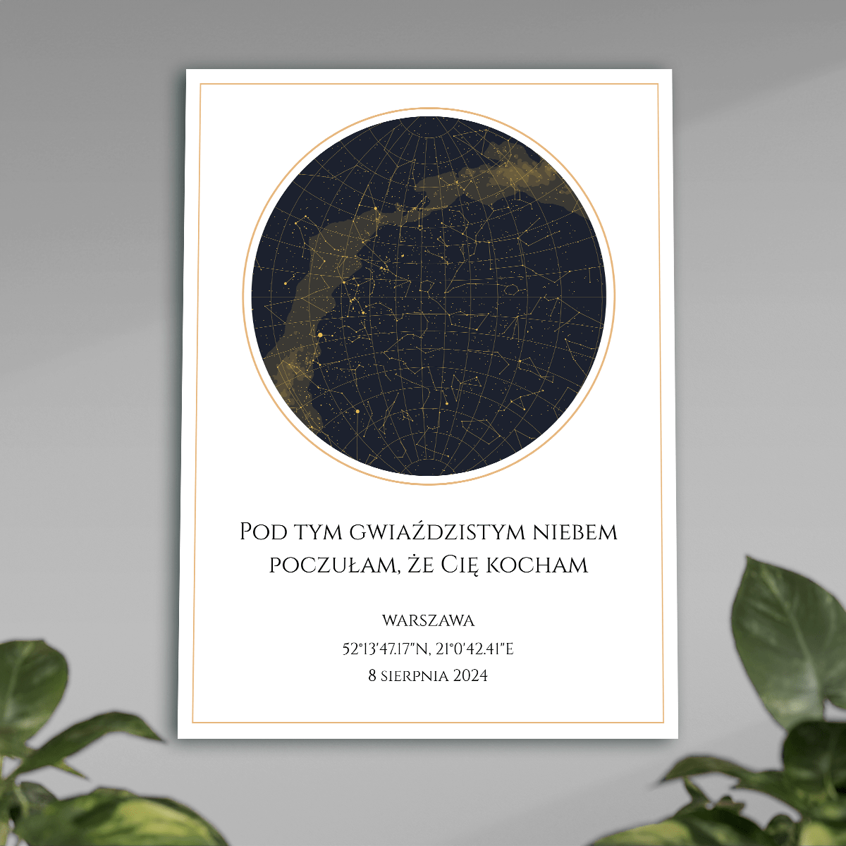 Pod gwieździstym niebem - plakat, spersonalizowany prezent dla mężczyzny - idamell.com