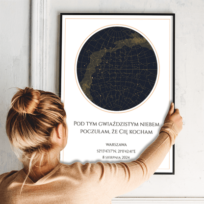 Pod gwieździstym niebem - plakat, spersonalizowany prezent dla mężczyzny - idamell.com