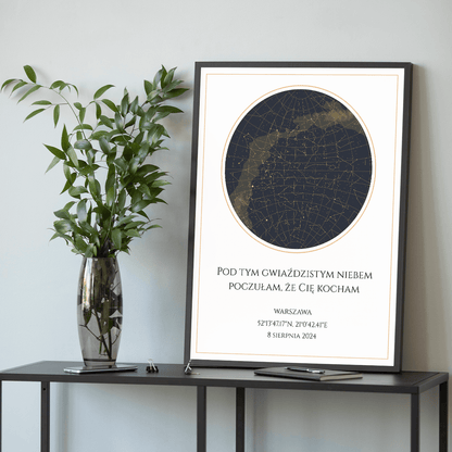 Pod gwieździstym niebem - plakat, spersonalizowany prezent dla mężczyzny - idamell.com