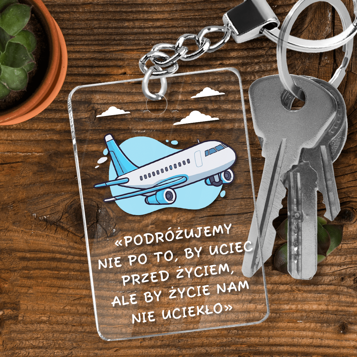 Podróżnik - brelok do kluczy, spersonalizowany prezent dla niego - idamell.com