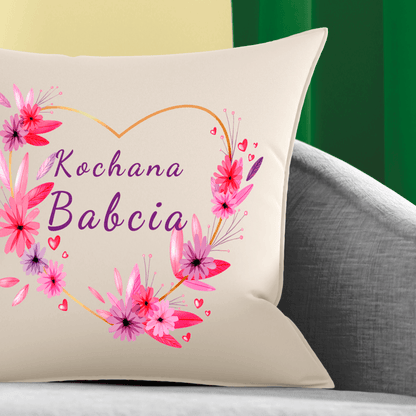 Poduszka z nadrukiem KOCHANA BABCIA - spersonalizowany prezent dla babci - idamell.com