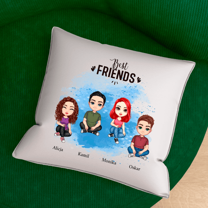 Poduszka z własnym nadrukiem BEST FRIENDS - spersonalizowany prezent dla przyjaciół - idamell.com
