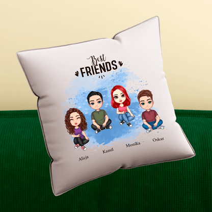 Poduszka z własnym nadrukiem BEST FRIENDS - spersonalizowany prezent dla przyjaciół - idamell.com