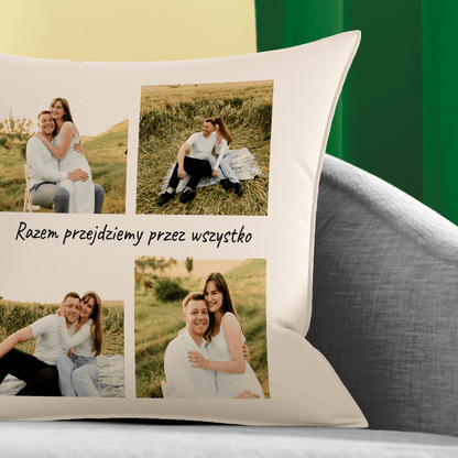 Poduszka z własnym nadrukiem RAZEM - spersonalizowany prezent dla pary - idamell.com
