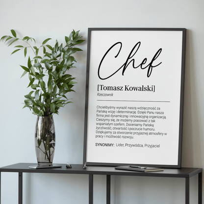 Podziękowania dla szefa - plakat, spersonalizowany prezent dla szefa - idamell.com