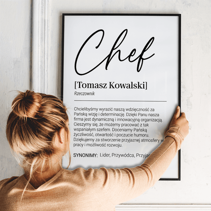 Podziękowania dla szefa - plakat, spersonalizowany prezent dla szefa - idamell.com
