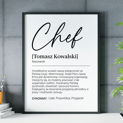 Podziękowania dla szefa - plakat, spersonalizowany prezent dla szefa - idamell.com