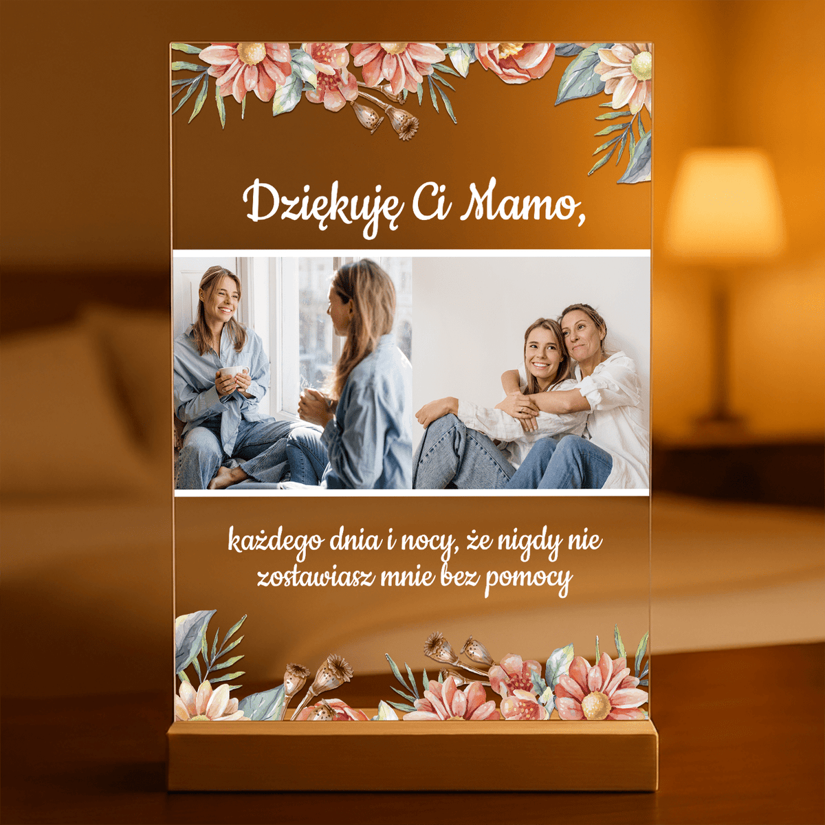 Podziękowania dla ukochanej matki - Druk na szkle, spersonalizowany prezent dla mamy - idamell.com