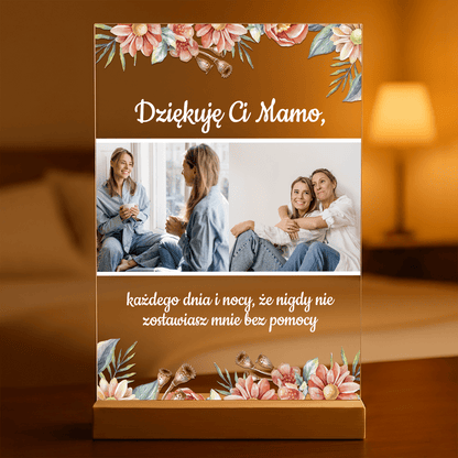 Podziękowania dla ukochanej matki - Druk na szkle, spersonalizowany prezent dla mamy - idamell.com