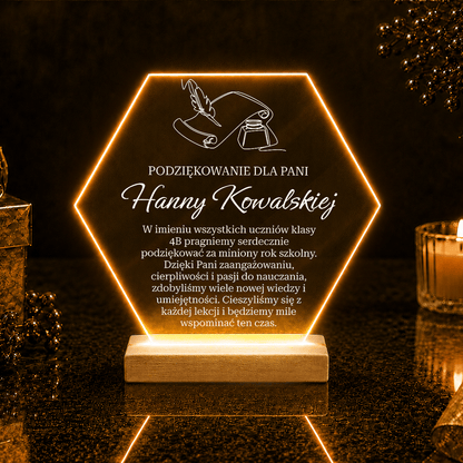 Podziękowania od klasy - Druk na szkle, spersonalizowany prezent dla nauczyciela - idamell.com