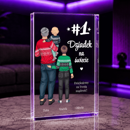 Podziękowania od wnuków Clipart - Druk na szkle, spersonalizowany prezent dla dziadka - idamell.com