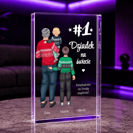Podziękowania od wnuków Clipart - Druk na szkle, spersonalizowany prezent dla dziadka - idamell.com
