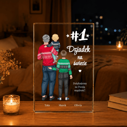 Podziękowania od wnuków Clipart - Druk na szkle, spersonalizowany prezent dla dziadka - idamell.com