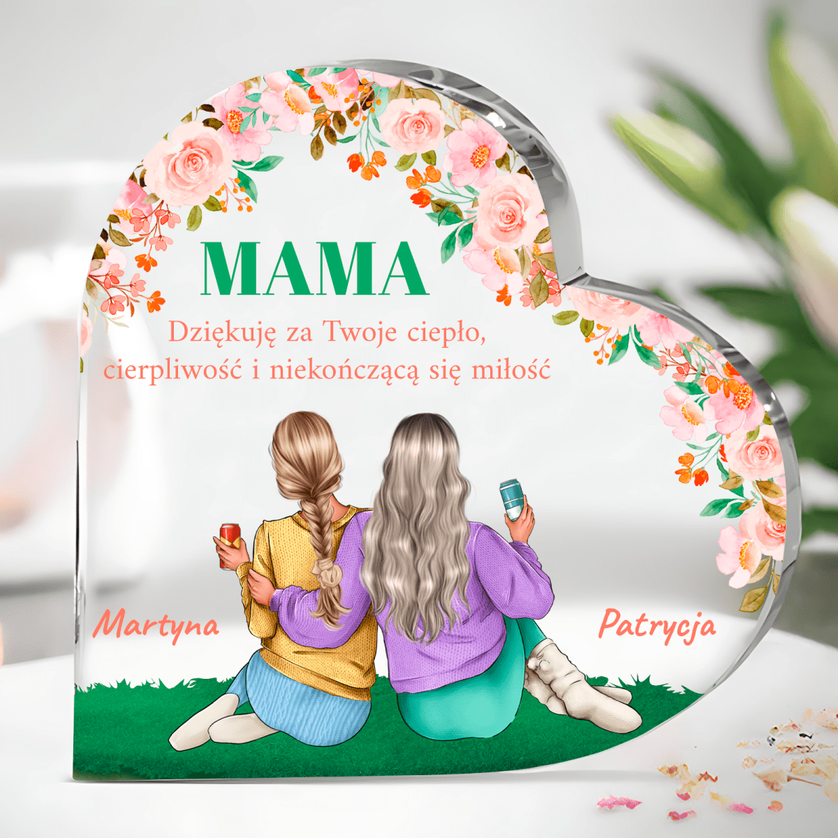 Podziękowania za miłość Clipart - Druk na szkle, spersonalizowany prezent dla mamy - idamell.com