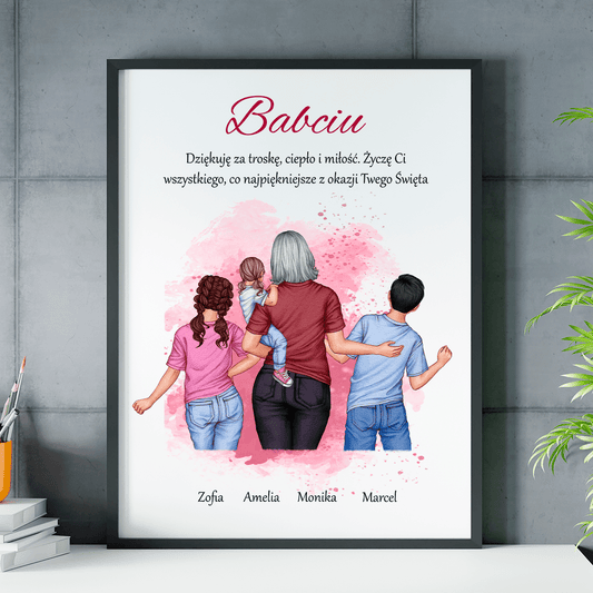 Podziękowanie dla babci Clipart - plakat, spersonalizowany prezent dla babci - idamell.com