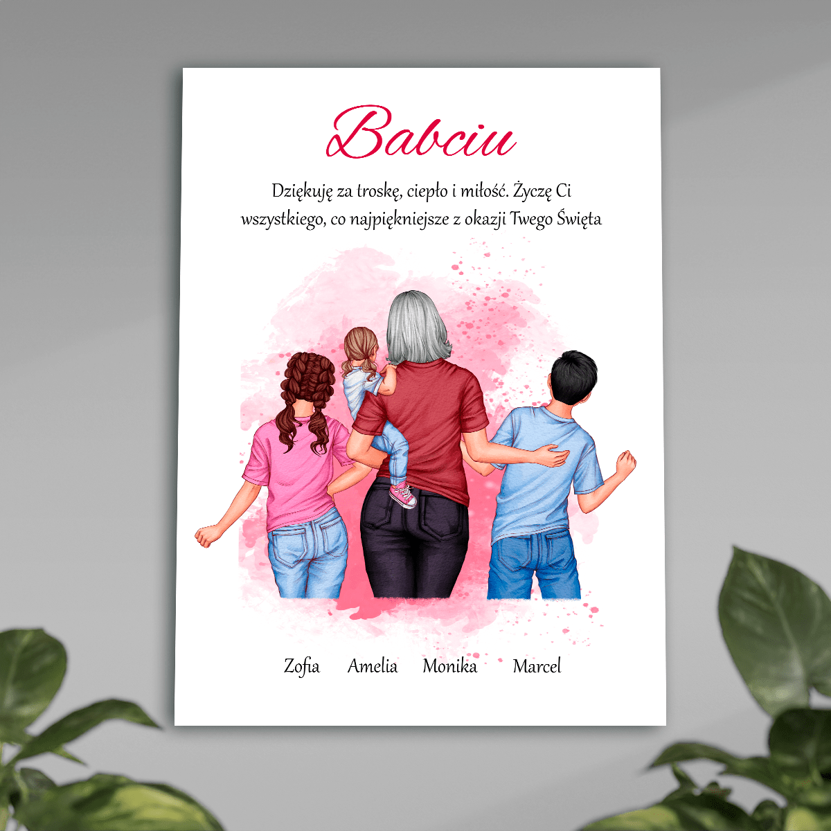 Podziękowanie dla babci Clipart - plakat, spersonalizowany prezent dla babci - idamell.com