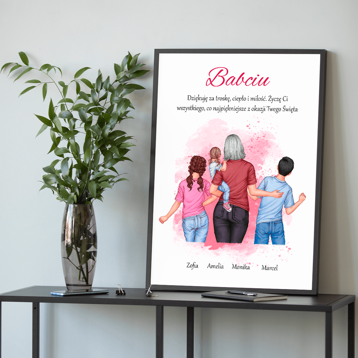 Podziękowanie dla babci Clipart - plakat, spersonalizowany prezent dla babci - idamell.com