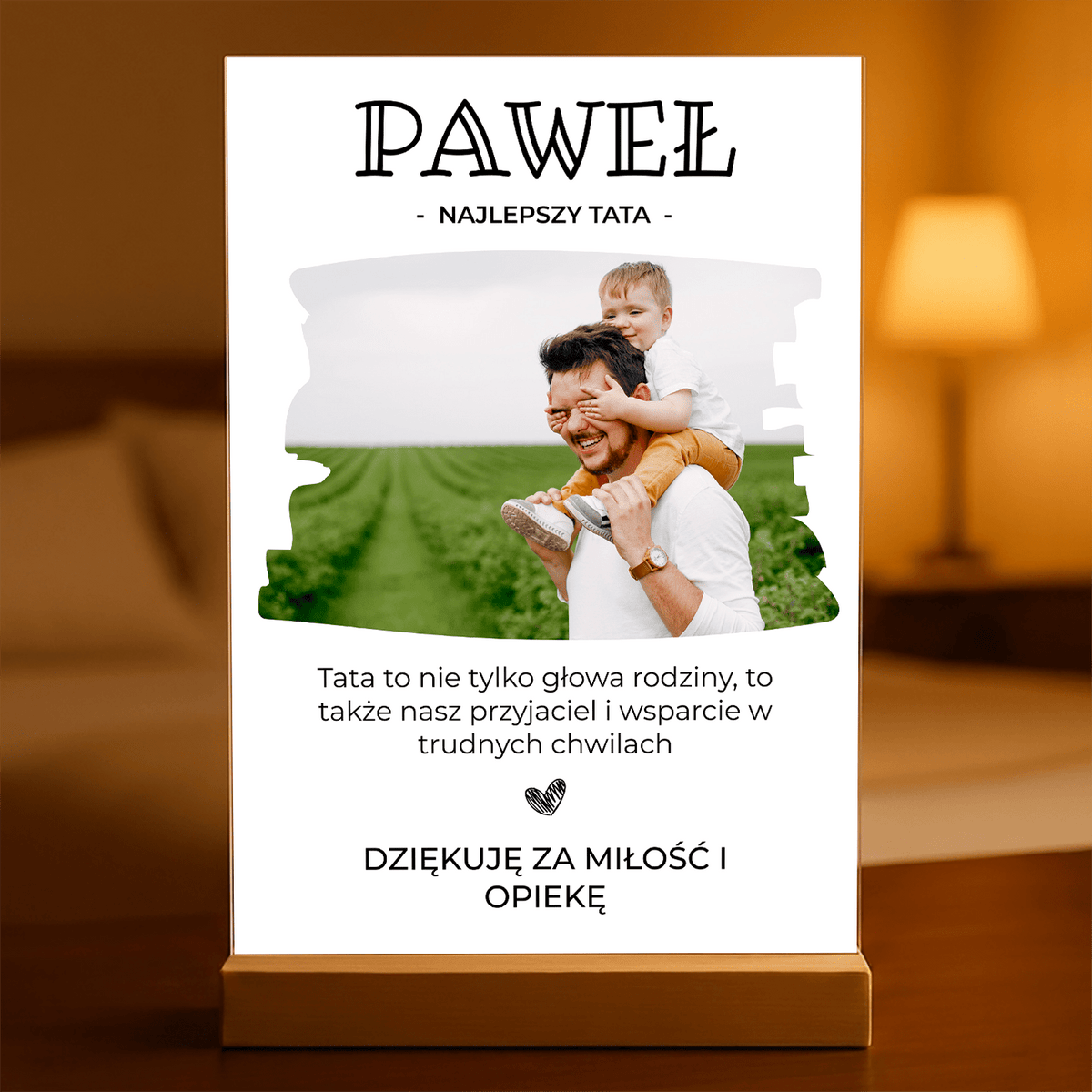 Podziękowanie dla ojca - Druk na szkle, spersonalizowany prezent dla taty - idamell.com