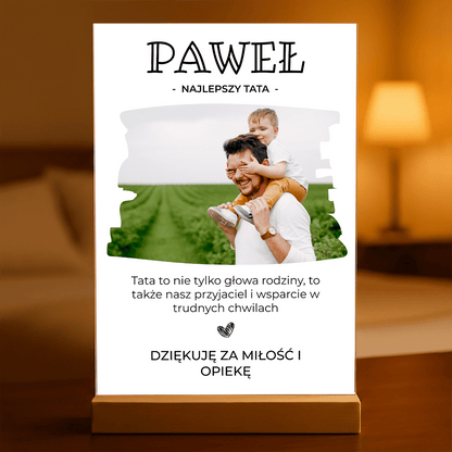 Podziękowanie dla ojca - Druk na szkle, spersonalizowany prezent dla taty - idamell.com