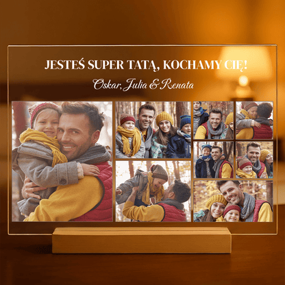 Podziękowanie dla taty + 6 zdjęć - Druk na szkle, spersonalizowany prezent dla taty - idamell.com