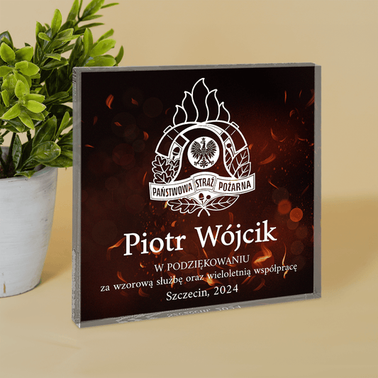 Podziękowanie za służbę - Druk na kwadratowym szkle, spersonalizowany prezent dla mężczyzny - idamell.com