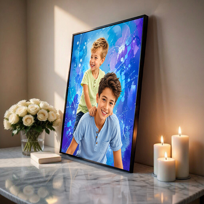Portret braci - plakat, spersonalizowany prezent dla brata - idamell.com