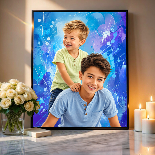Portret braci - plakat, spersonalizowany prezent dla brata - idamell.com