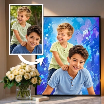 Portret braci - plakat, spersonalizowany prezent dla brata - idamell.com