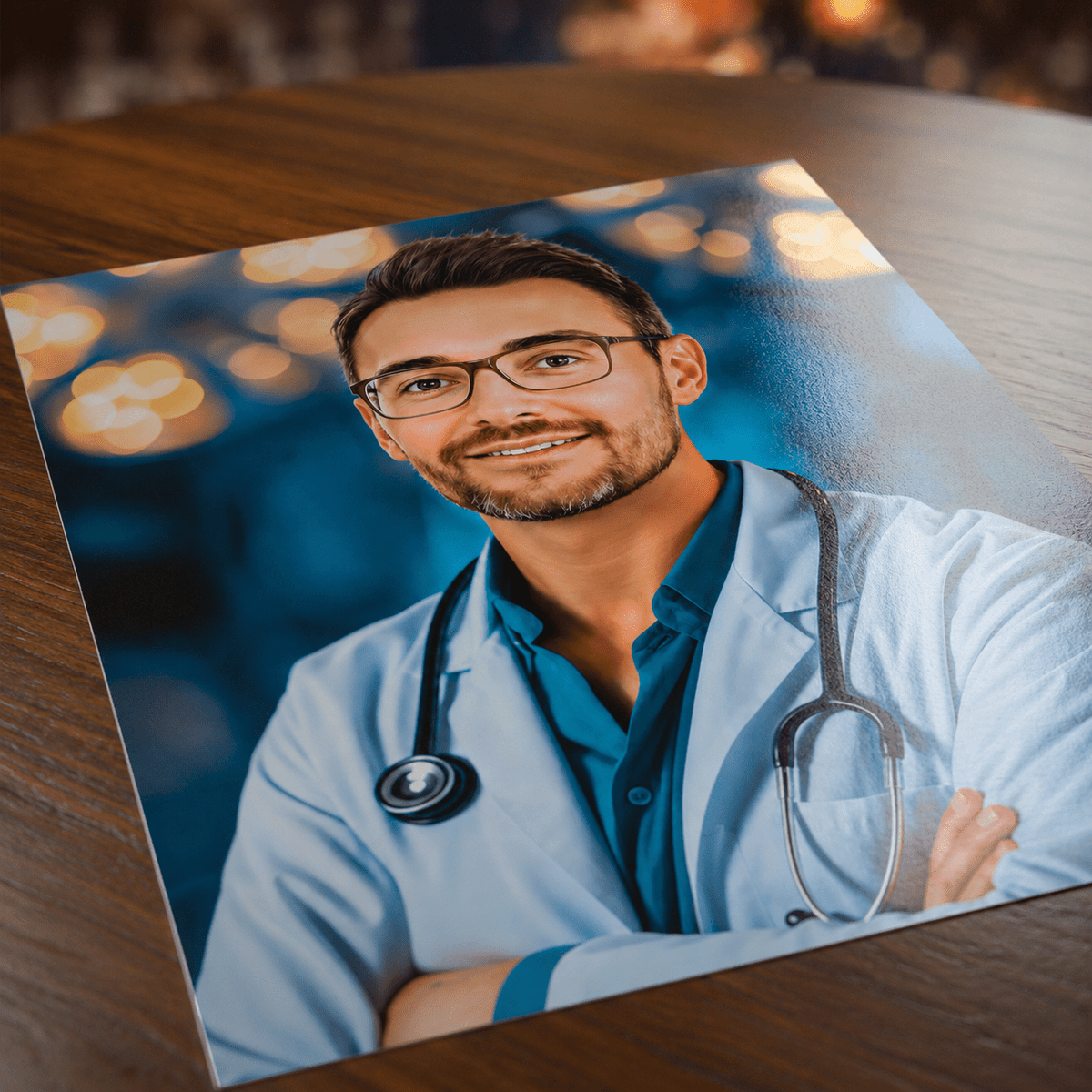 Portret doktora - plakat, spersonalizowany prezent dla lekarza - idamell.com