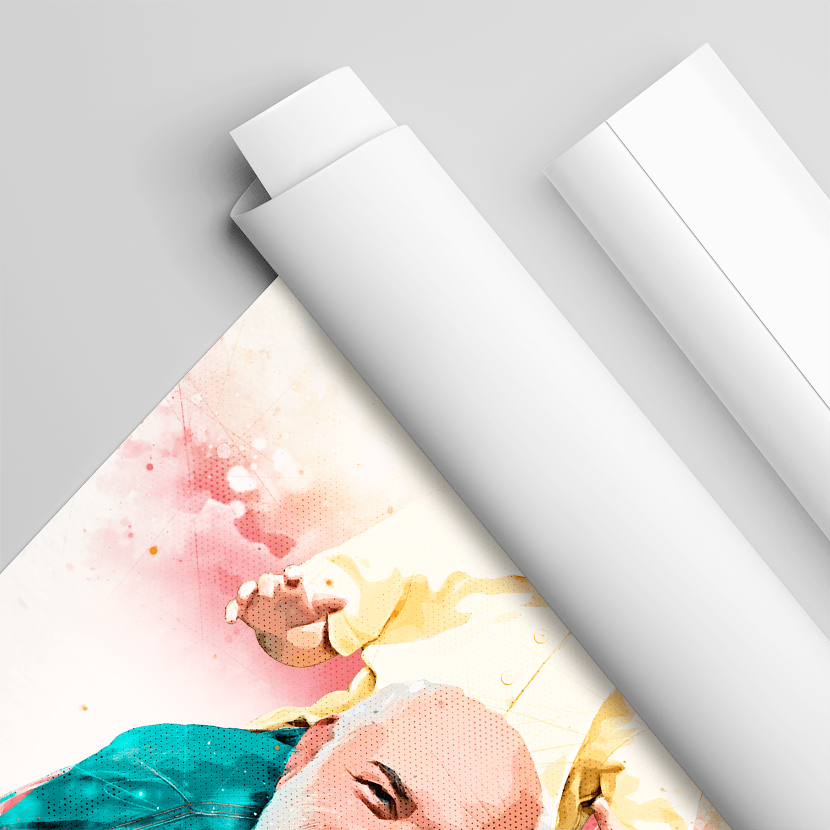 Portret dziadka w stylu akwareli - plakat, spersonalizowany prezent dla dziadka - idamell.com