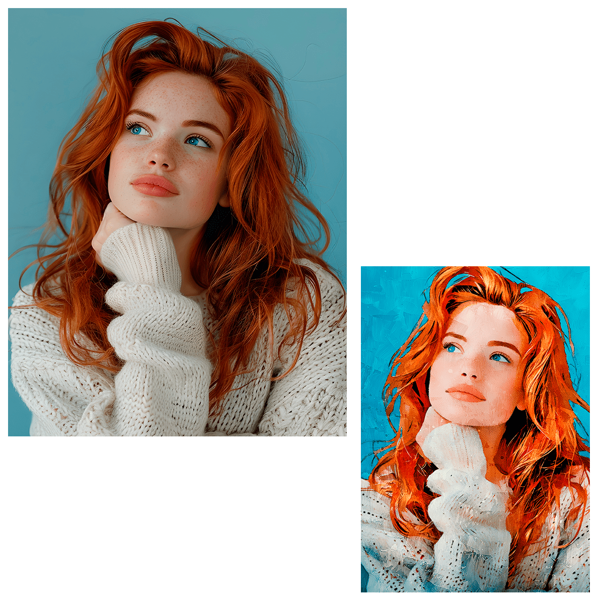 Portret dziewczyny w stylu pop art - druk na płótnie, spersonalizowany prezent dla dziewczyny - idamell.com