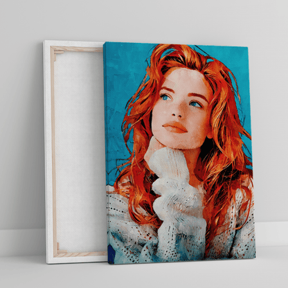 Portret dziewczyny w stylu pop art - druk na płótnie, spersonalizowany prezent dla dziewczyny - idamell.com