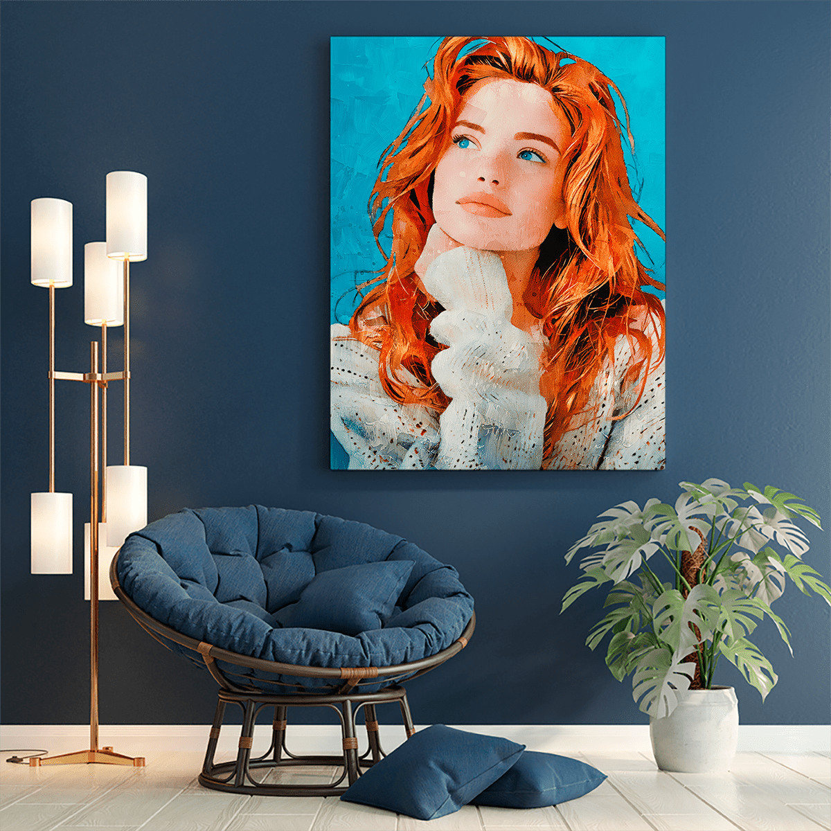 Portret dziewczyny w stylu pop art - druk na płótnie, spersonalizowany prezent dla dziewczyny - idamell.com