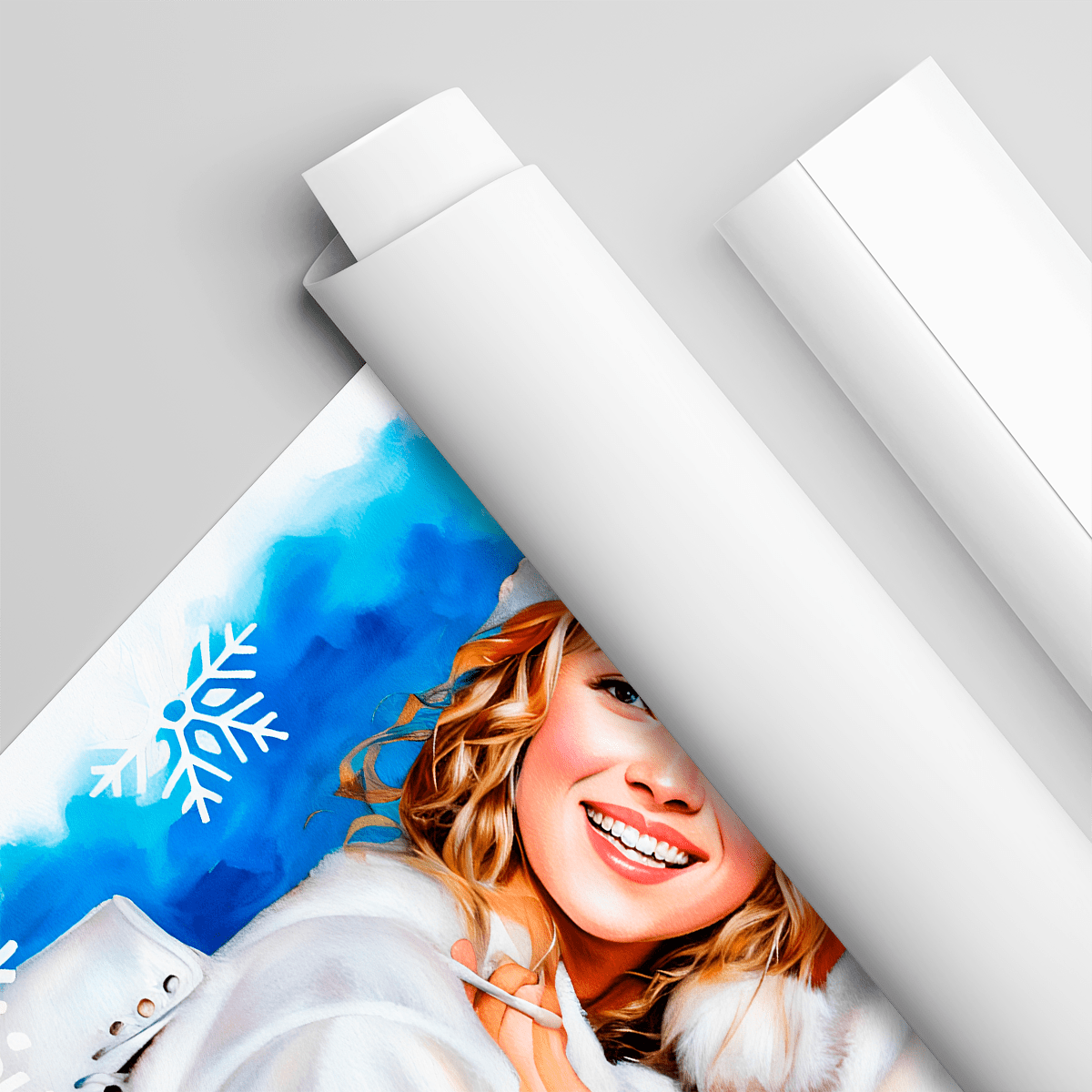 Portret dziewczyny w świątecznym stylu - plakat, spersonalizowany prezent dla dziewczyny - idamell.com