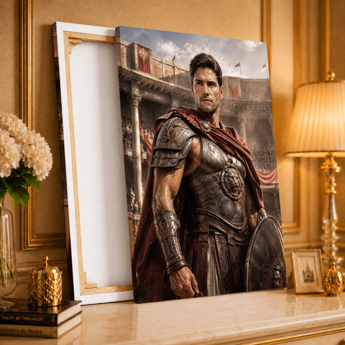 Portret gladiatora - druk na płótnie, spersonalizowany prezent dla niego - idamell.com