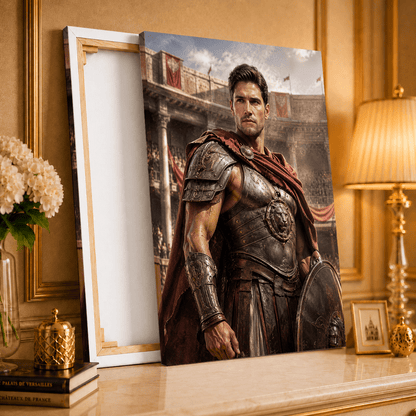 Portret gladiatora - druk na płótnie, spersonalizowany prezent dla niego - idamell.com