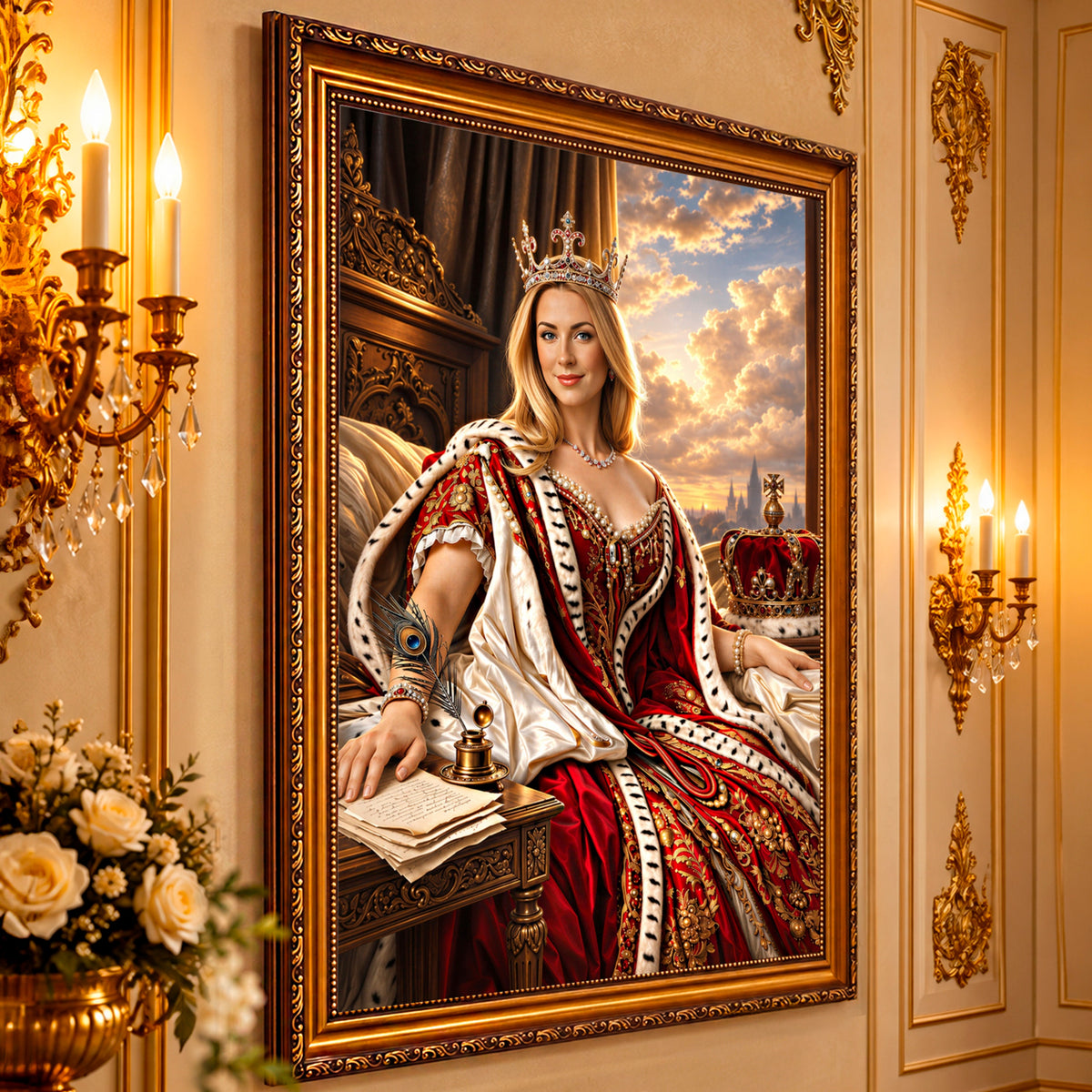 Portret ze zdjęcia na płótnie Historyczna królowa — prezent dla mamy