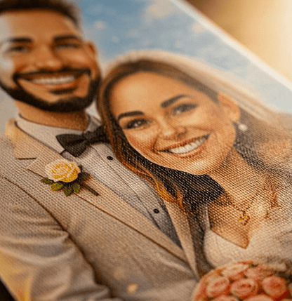 Portret ilustracja - druk na płótnie, spersonalizowany prezent dla pary - idamell.com