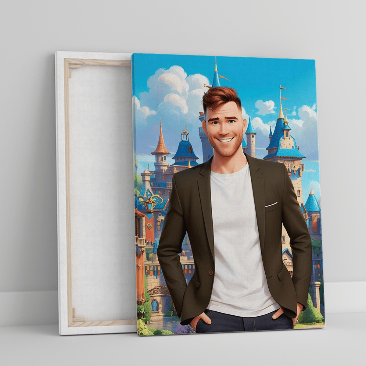 Portret jak z bajki - Druk na płótnie, spersonalizowany prezent dla niego - idamell.com