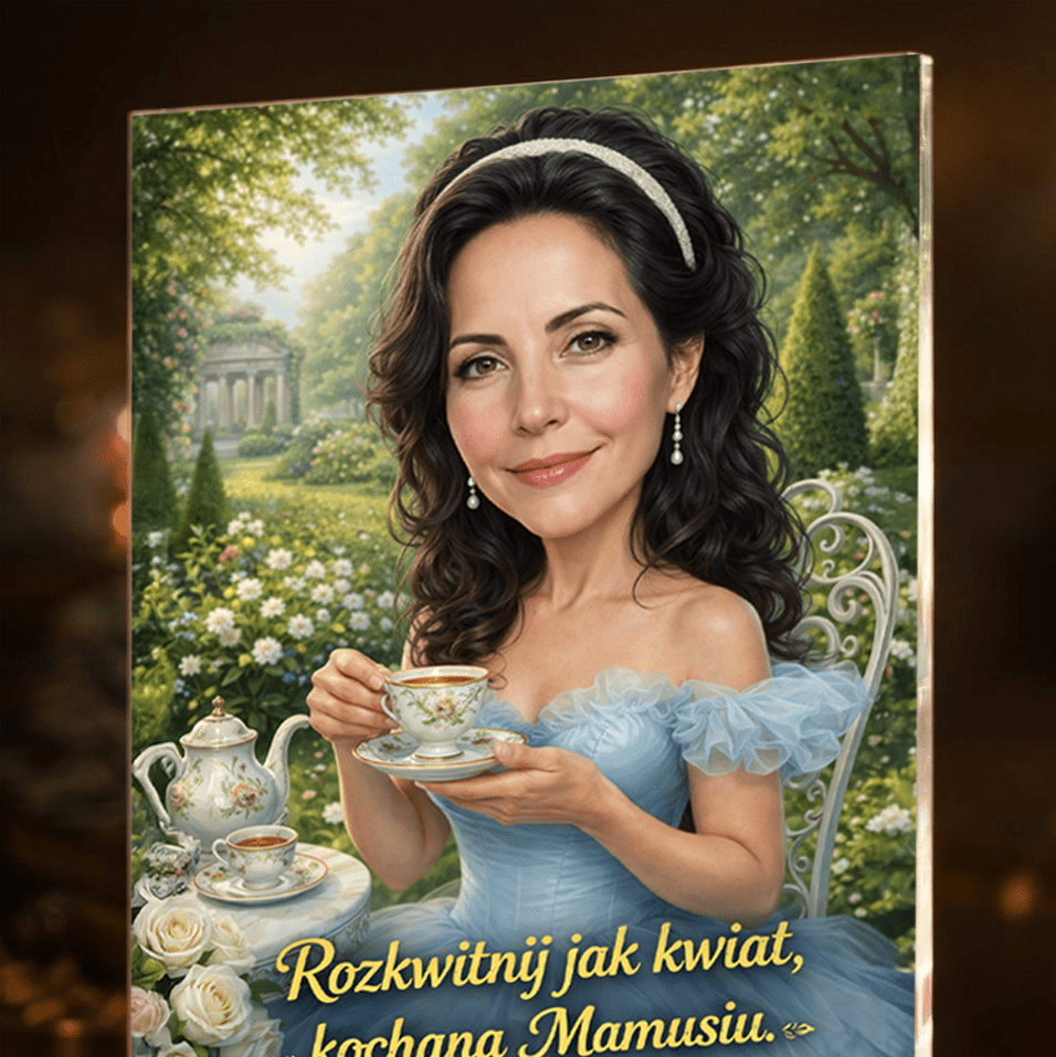 Portret kochanej mamy - Druk na szkle, spersonalizowany prezent dla mamy - idamell.com