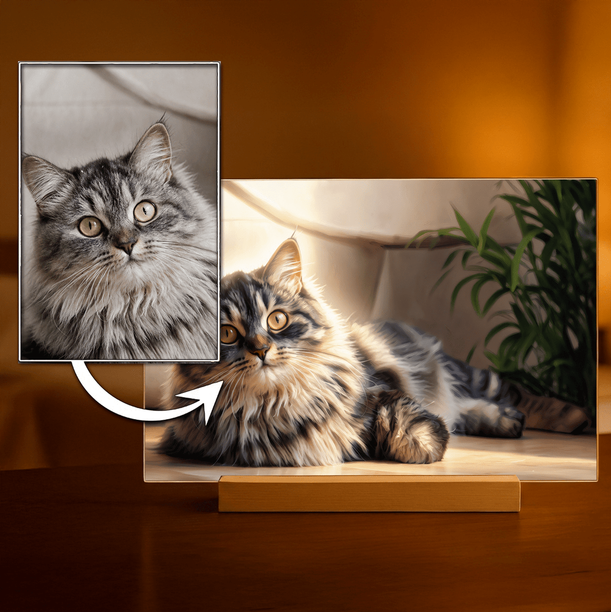 Portret kota - Druk na szkle, spersonalizowany prezent - idamell.com