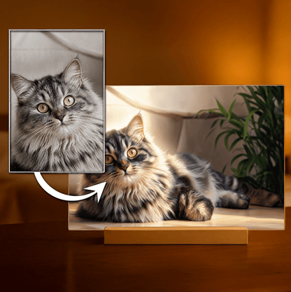 Portret kota - Druk na szkle, spersonalizowany prezent - idamell.com
