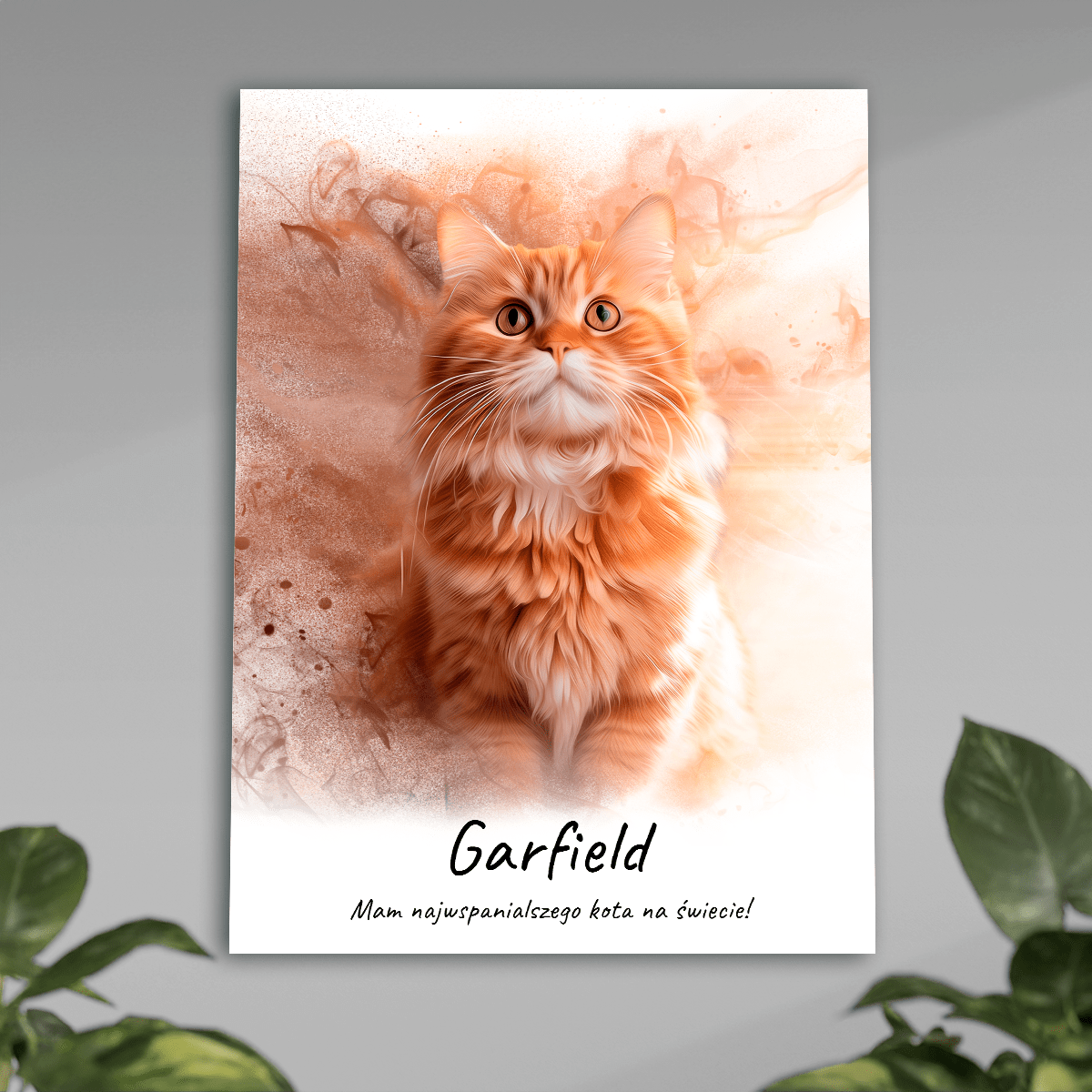 Portret kota - plakat, spersonalizowany prezent dla właściciela kota - idamell.com