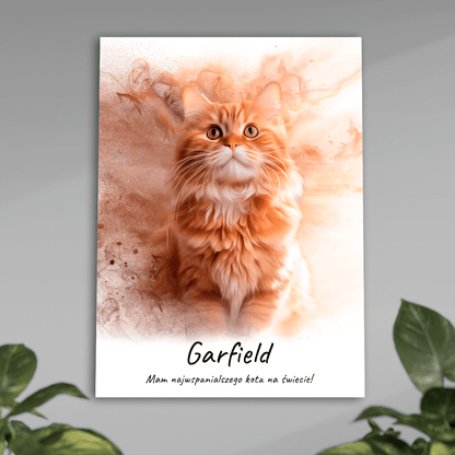 Portret kota - plakat, spersonalizowany prezent dla właściciela kota - idamell.com