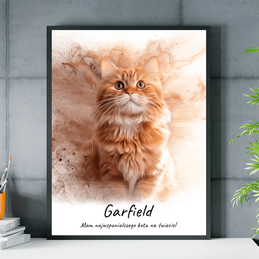 Portret kota - plakat, spersonalizowany prezent dla właściciela kota - idamell.com