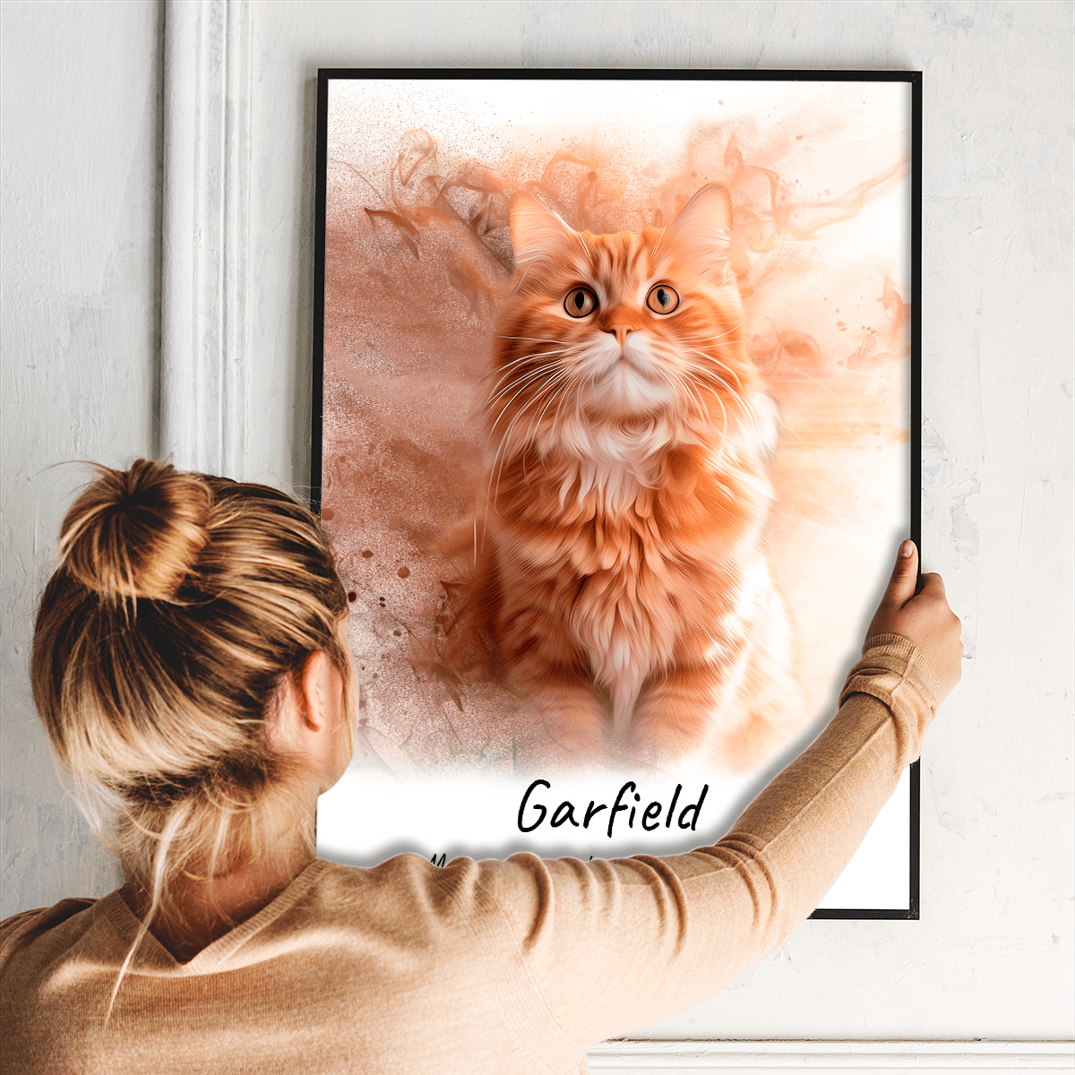Portret kota - plakat, spersonalizowany prezent dla właściciela kota - idamell.com