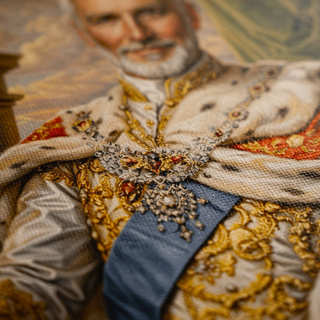 Portret króla - druk na płótnie, spersonalizowany prezent dla niego - idamell.com