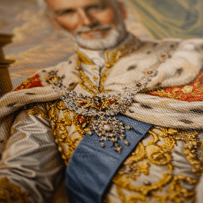 Portret króla - druk na płótnie, spersonalizowany prezent dla niego - idamell.com