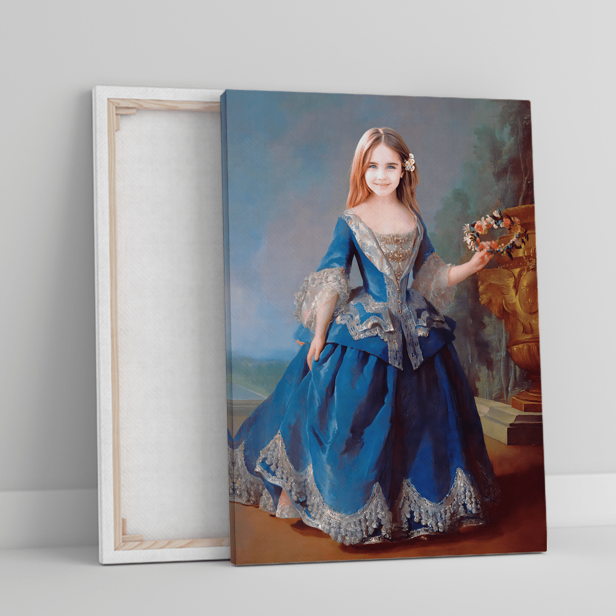 Portret małej królewny - druk na płótnie, spersonalizowany prezent dla dziewczynki - idamell.com