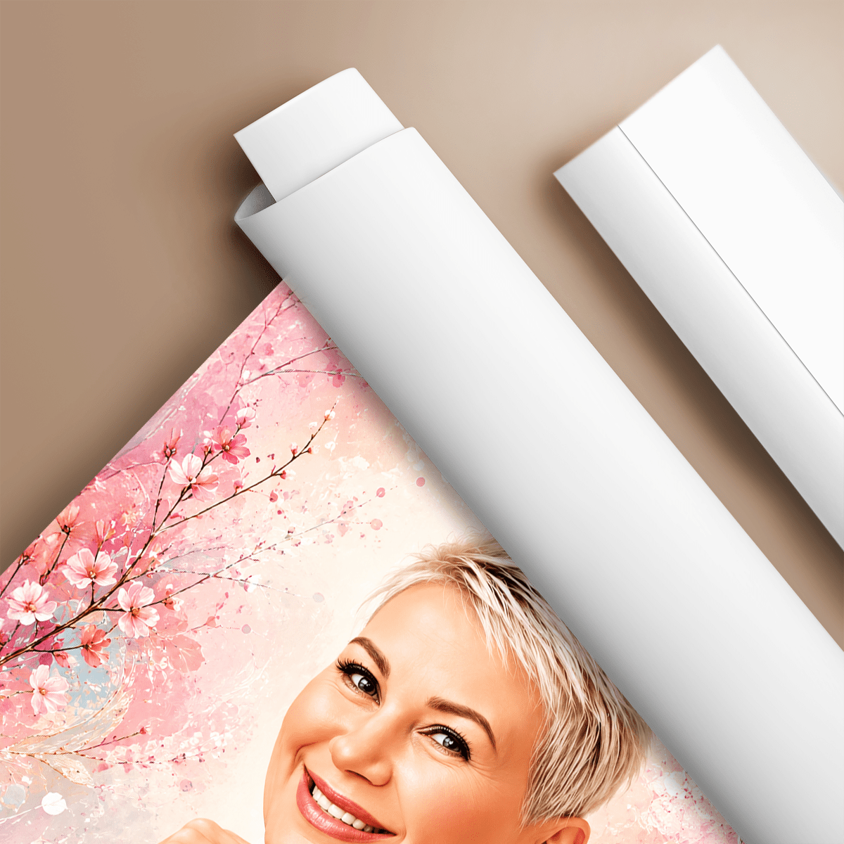 Portret mamy + kolorowe tło - plakat, spersonalizowany prezent dla mamy - idamell.com